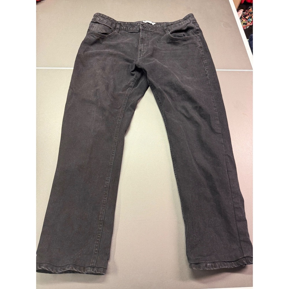 DeFacto Regular Fit Jeans‎ Mens 38x34 Washed Black Denim Straight Leg Pants